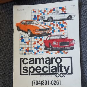 Camaro Specialty Co. Vintage Car Catalog Charlotte N.C. 1967-1982